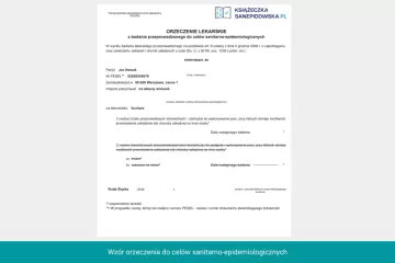 Wzór orzeczenia do celów sanitarno-epidemiologicznych